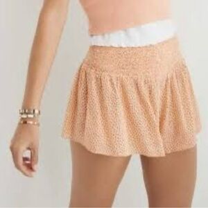 EUC Aerie Womens High Waisted Printed Smocked Short Size Small